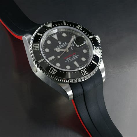 rolex sea dweller with rubber strap|Rolex deepsea strap size.